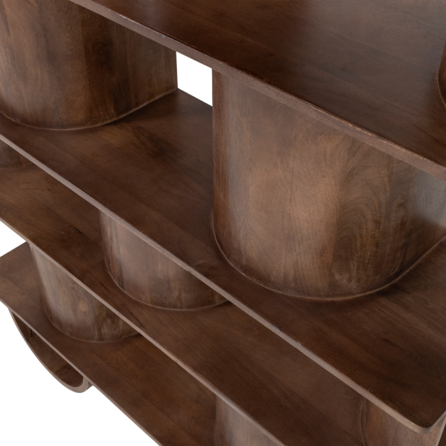 Woood Sinne boekenkast mango hout walnoot 180x130cm