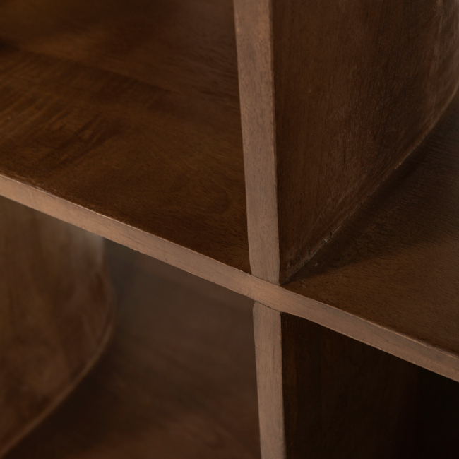 Woood Sinne boekenkast mango hout walnoot 180x130cm