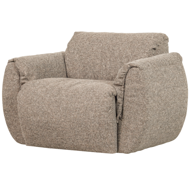 Woood Baggy draaifauteuil geweven stof bruin melange