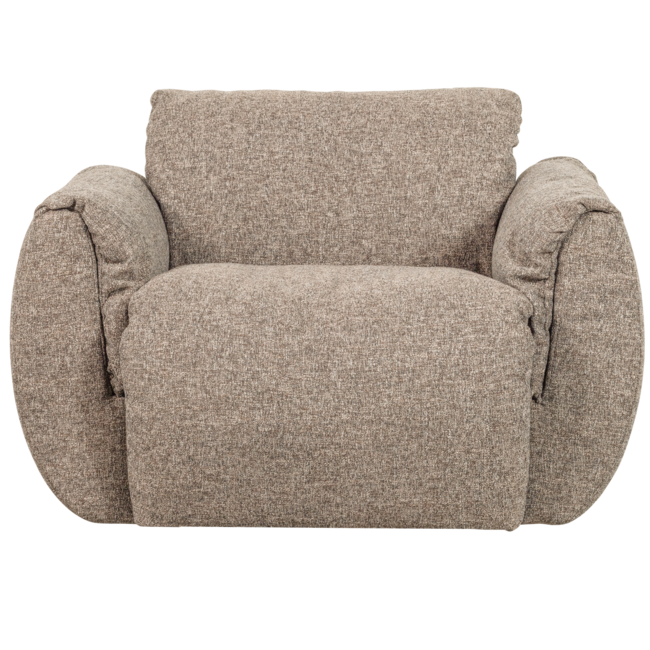 Woood Baggy draaifauteuil geweven stof bruin melange