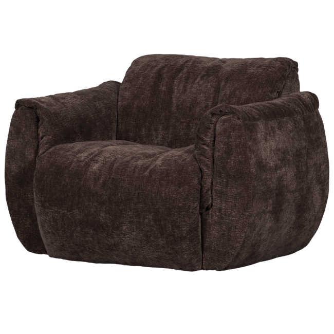 Woood Baggy draaifauteuil 3d chenille donkerbruin