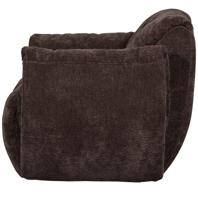 Woood Baggy draaifauteuil 3d chenille donkerbruin