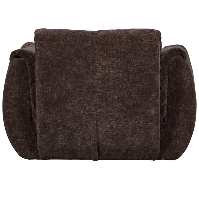 Woood Baggy draaifauteuil 3d chenille donkerbruin