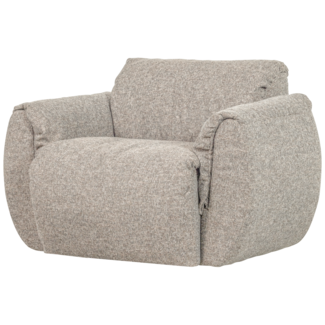 Woood Baggy draaifauteuil geweven stof naturel melange
