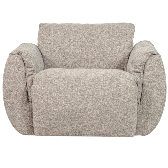 Woood Baggy draaifauteuil geweven stof naturel melange