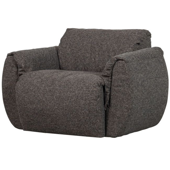 Woood Baggy draaifauteuil geweven stof warmgrijs melange