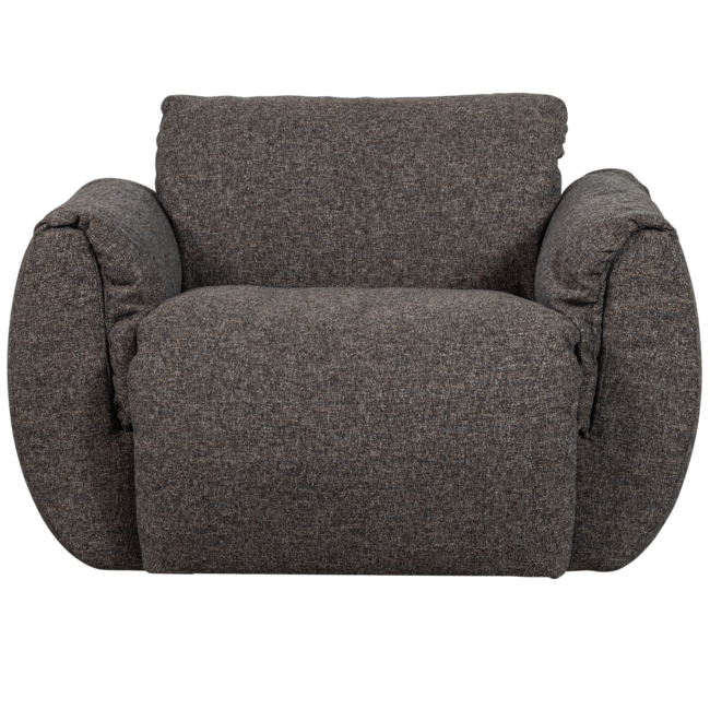 Woood Baggy draaifauteuil geweven stof warmgrijs melange