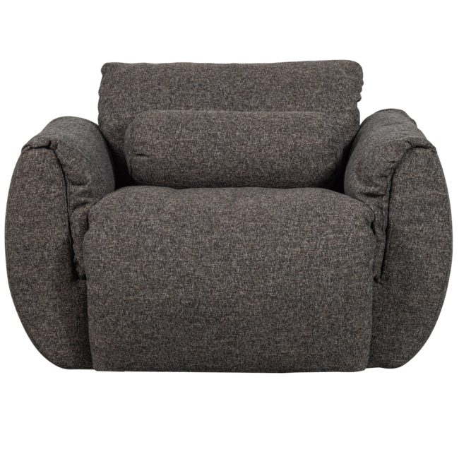 Woood Baggy draaifauteuil geweven stof warmgrijs melange
