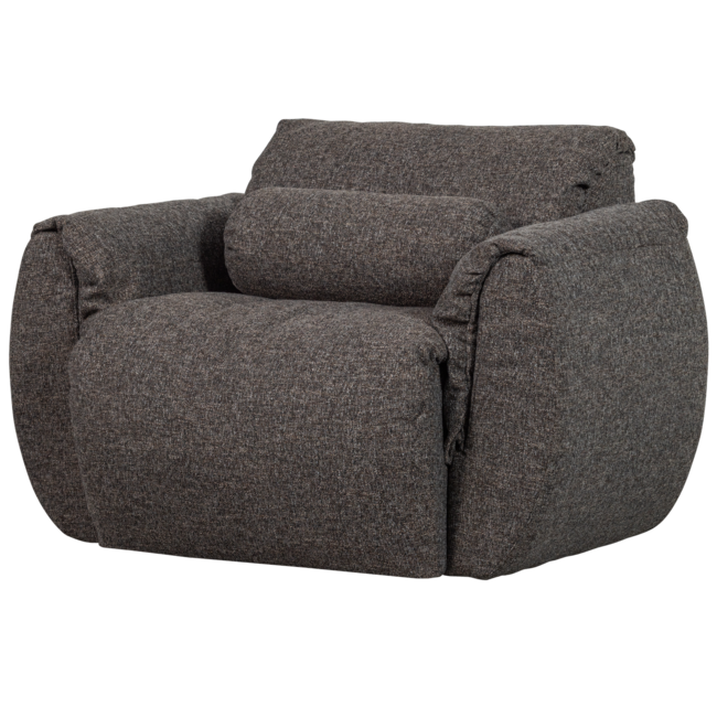 Woood Baggy draaifauteuil geweven stof warmgrijs melange