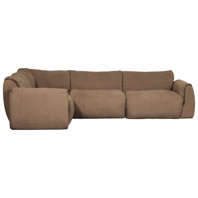 Woood Baggy hoekbank links geweven chenille bruin