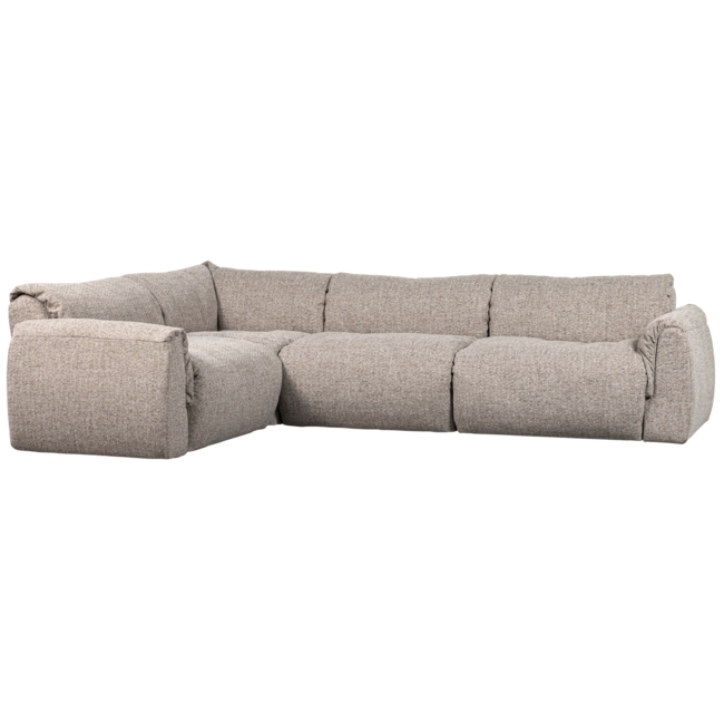 Woood Baggy hoekbank links geweven stof naturel melange