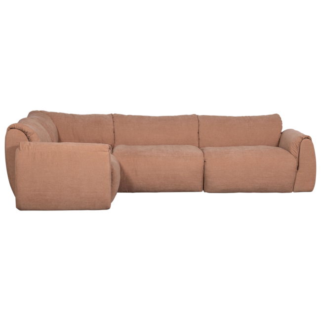 Woood Baggy hoekbank links geweven chenille oud roze