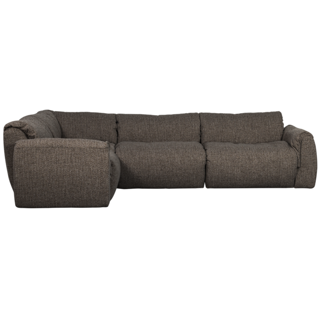 Woood Baggy hoekbank links geweven stof warmgrijs melange