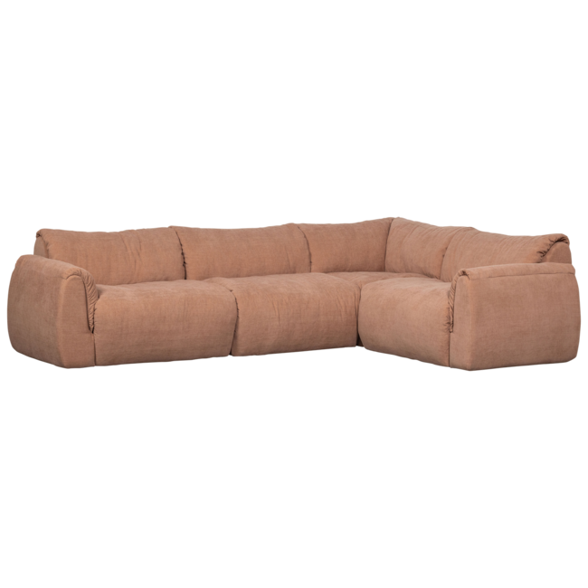 Woood Baggy hoekbank rechts geweven chenille oud roze