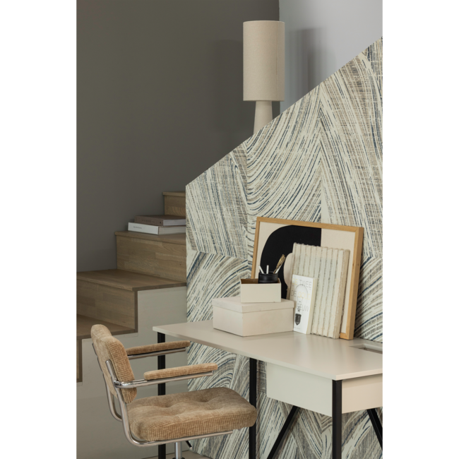 Woood Kova bureaustoel geweven ribstof donkerzand