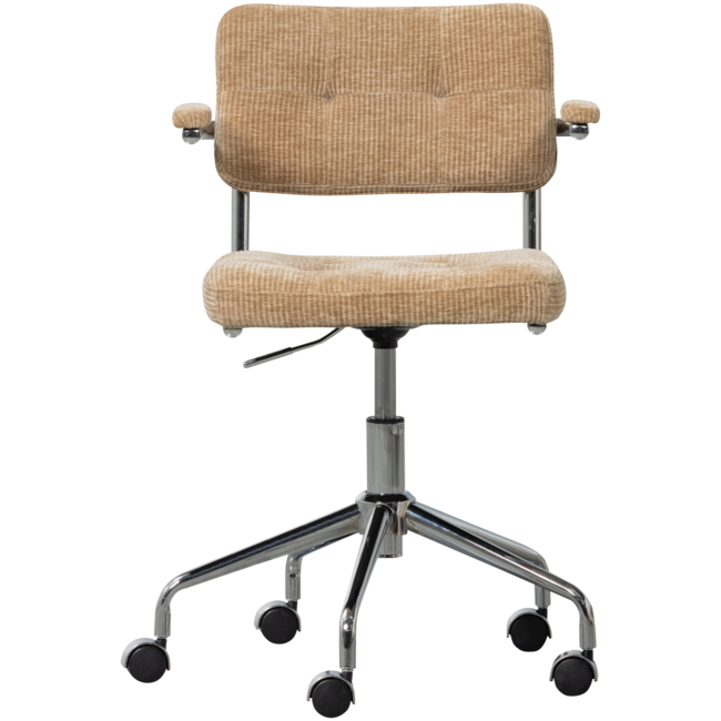 Woood Kova bureaustoel geweven ribstof donkerzand