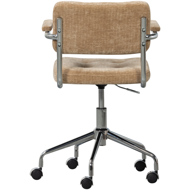 Woood Kova bureaustoel geweven ribstof donkerzand