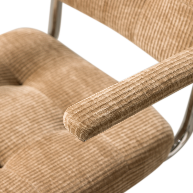 Woood Kova bureaustoel geweven ribstof donkerzand