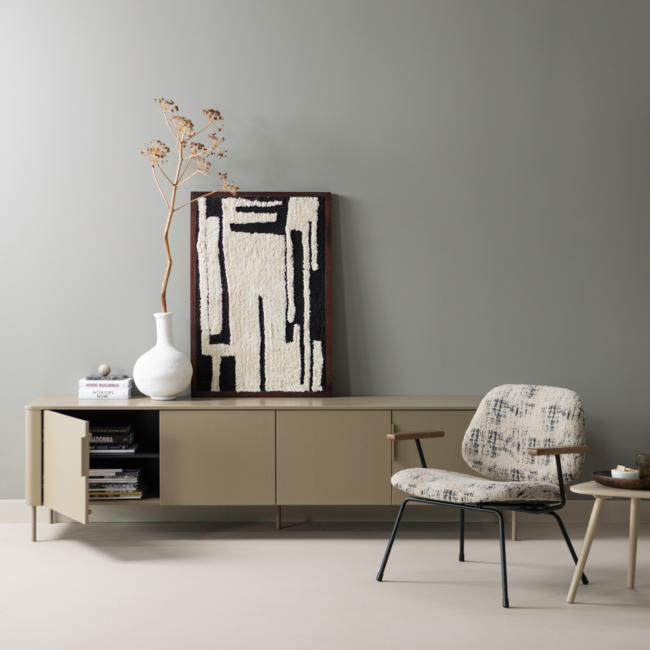 Woood Aure fauteuil chenille beige/zwart