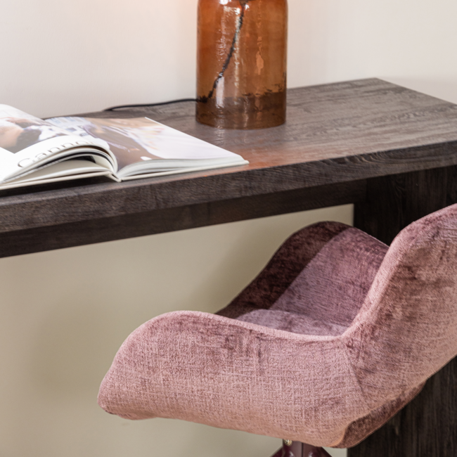 Woood Eliva eetkamerstoel structure velvet paars - set van 2