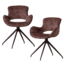 Woood Eliva eetkamerstoel structure velvet paars - set van 2