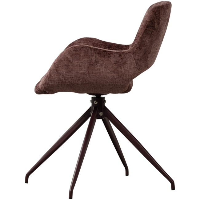 Woood Eliva eetkamerstoel structure velvet paars - set van 2