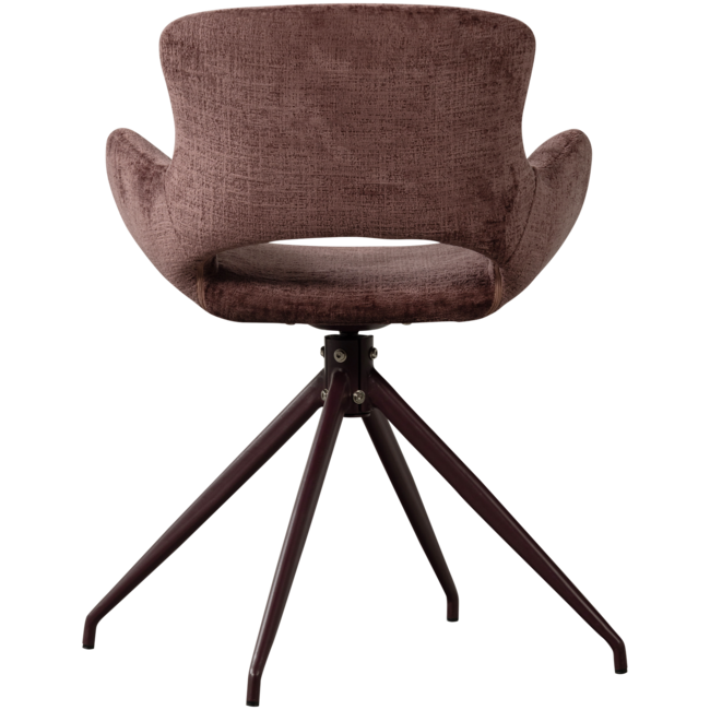 Woood Eliva eetkamerstoel structure velvet paars - set van 2