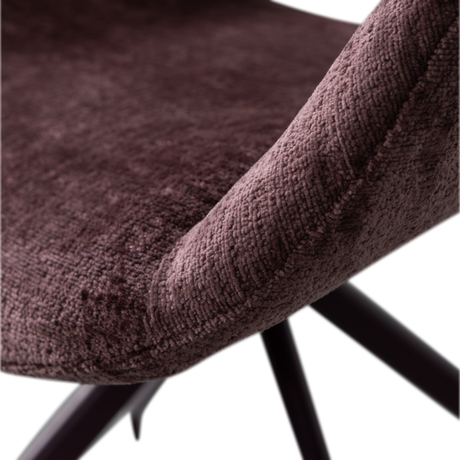 Woood Eliva eetkamerstoel structure velvet paars - set van 2