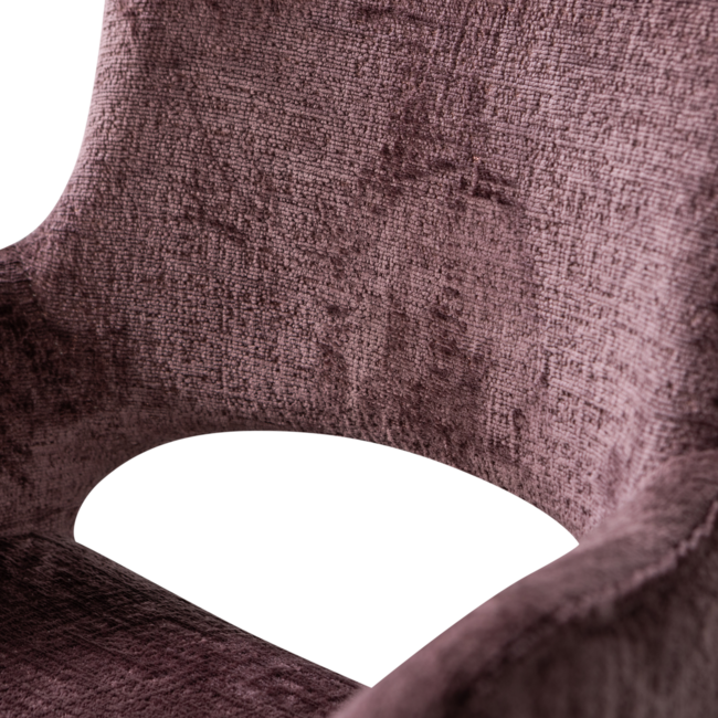 Woood Eliva eetkamerstoel structure velvet paars - set van 2