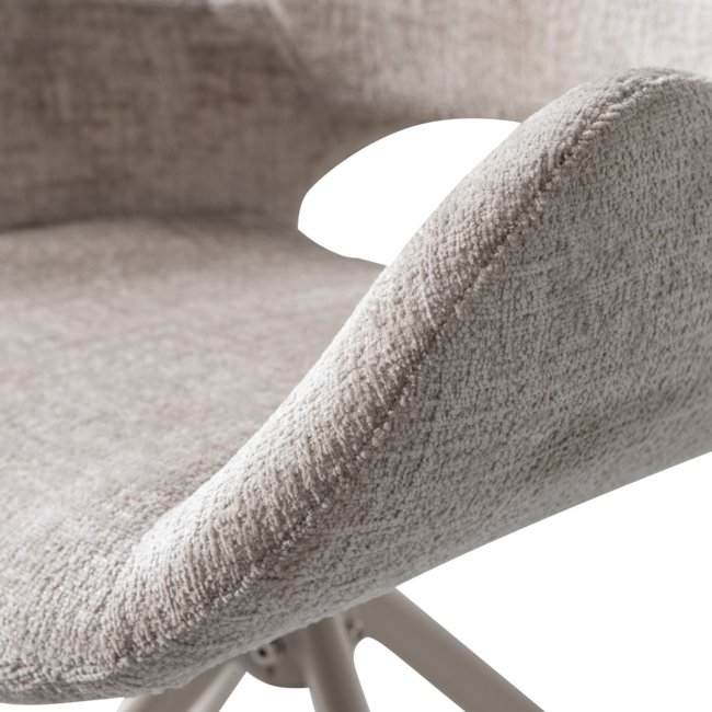 Woood Eliva eetkamerstoel structure velvet zand - set van 2