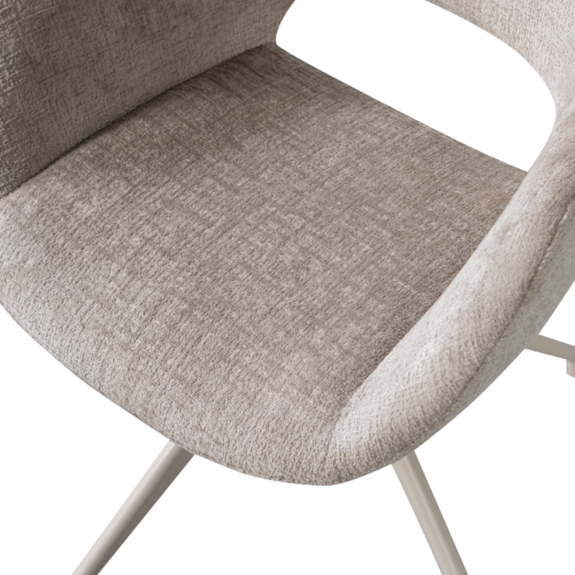 Woood Eliva eetkamerstoel structure velvet zand - set van 2