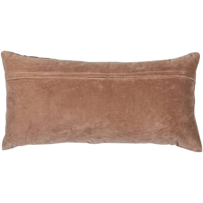 Woood Laon kussens velvet naturel/blauw - set van 3