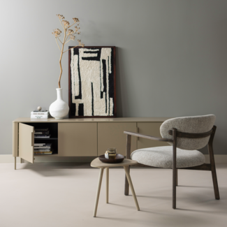 Woood Anka wanddeco katoen zwart/wit