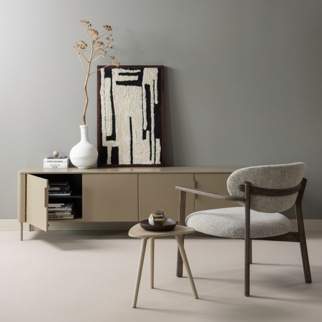 Woood Anka wanddeco katoen zwart/wit