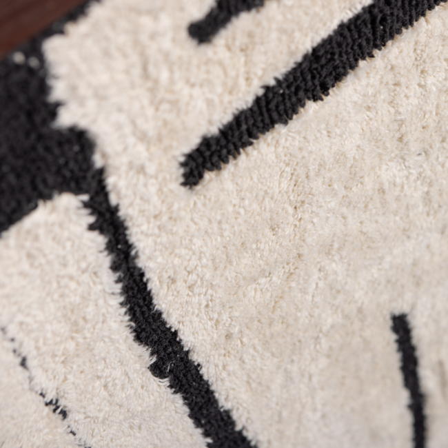 Woood Anka wanddeco katoen zwart/wit