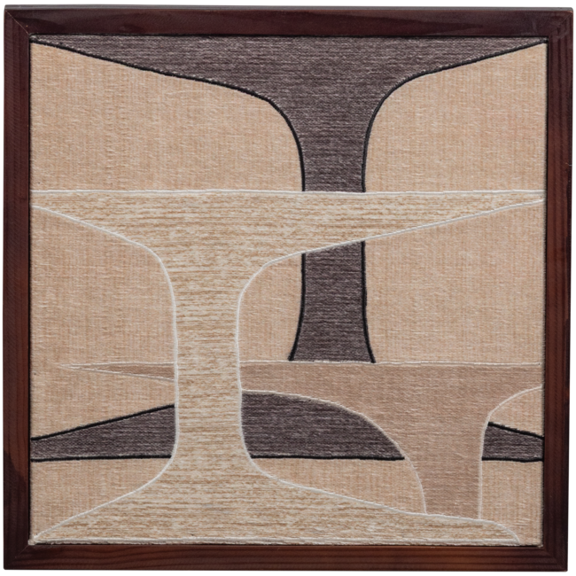 Woood Anno wanddeco katoen naturel/bruin