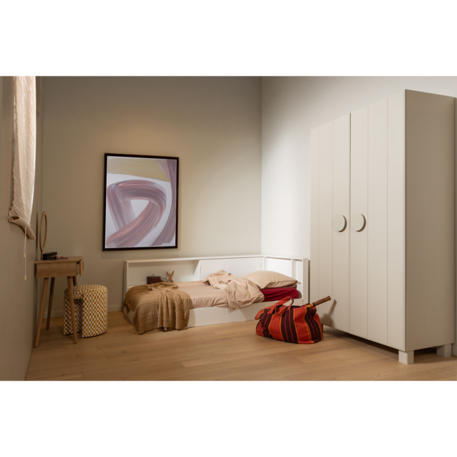 Woood Carter hoekbed links/rechts grenen wit [fsc]