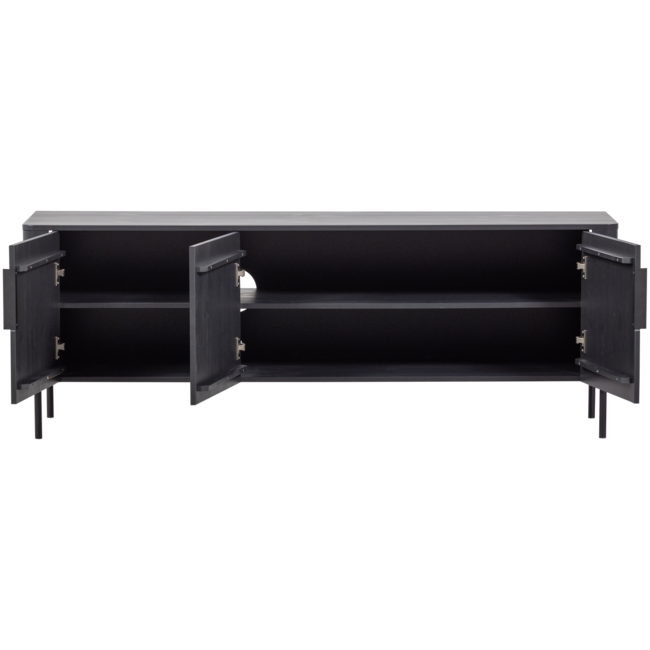 Woood Gunnar tv meubel 154 cm grenen matzwart [fsc]