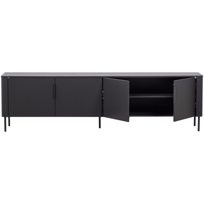 Woood Gunnar tv meubel 200 cm grenen matzwart [fsc]