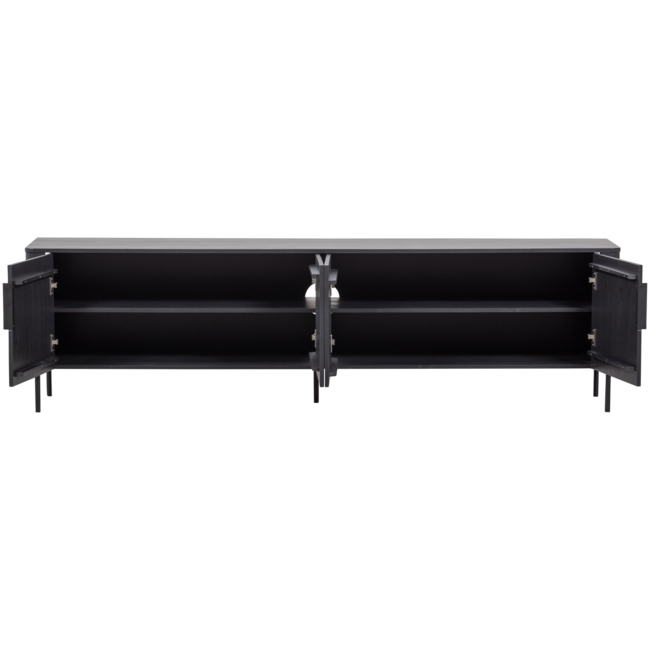 Woood Gunnar tv meubel 200 cm grenen matzwart [fsc]