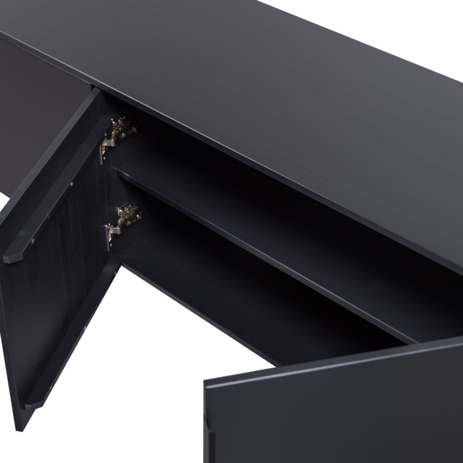 Woood Gunnar tv meubel 200 cm grenen matzwart [fsc]