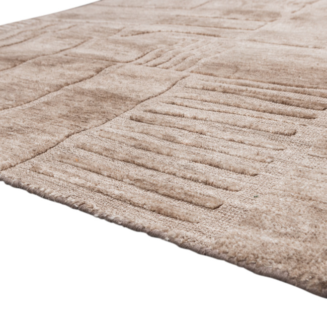 Woood Lovi vloerkleed polyester/katoen taupe 170x240cm