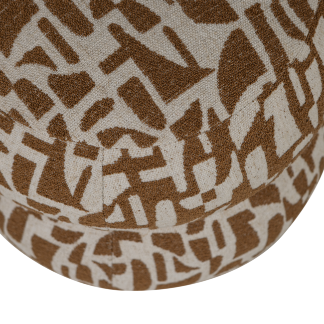 Woood Anic poef met grafisch patroon bruin