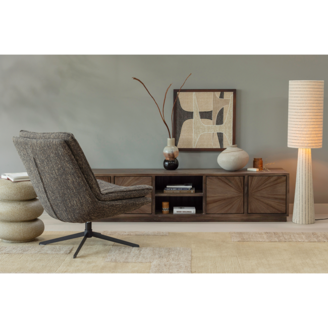 Woood Milaro draaifauteuil bruin melange