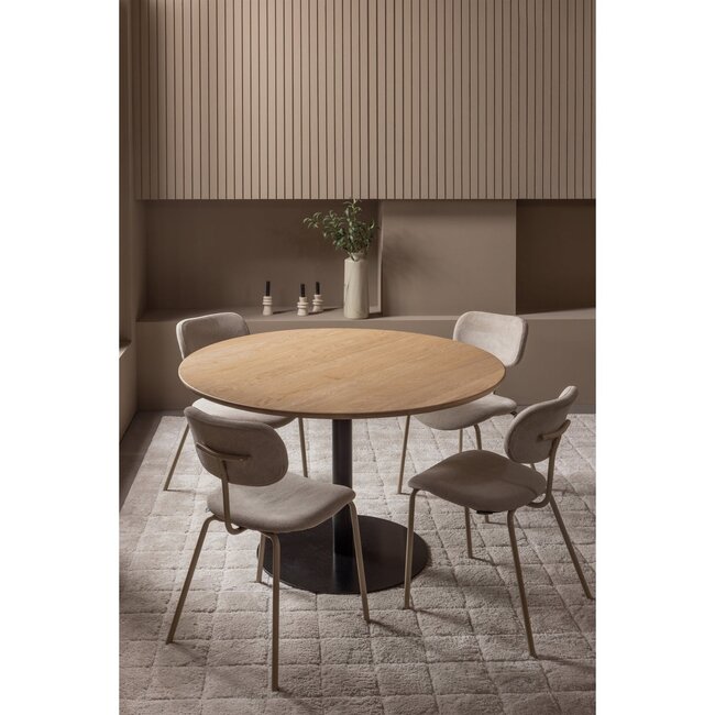 Woood Tablo eettafel rond vingerlas 120cm transparant [fsc]