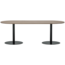 Woood Tablo eettafel ovaal vingerlas 220x90cm pebble grey/zwart [fsc]