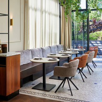 Woood Tablo bistro tafel eindstuk vingerlas 80x74cm dakargrau [fsc]