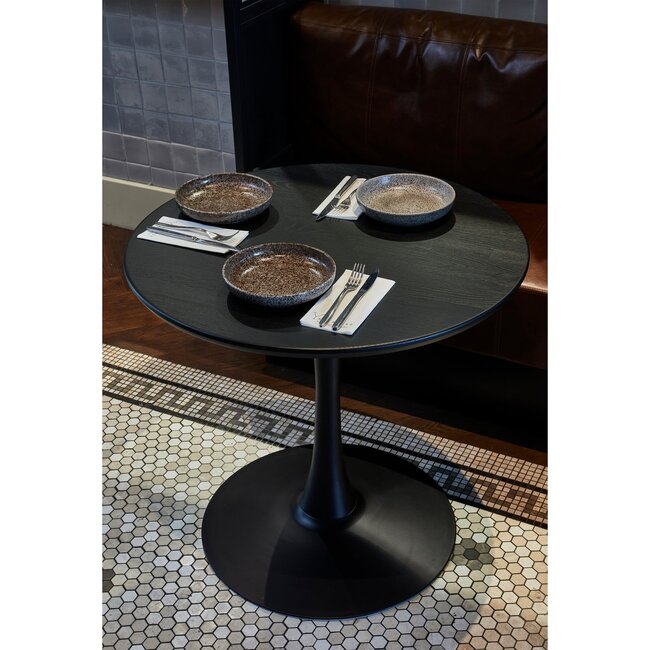 Woood Tablo eettafel rond vingerlas o80cm blacknight [fsc]