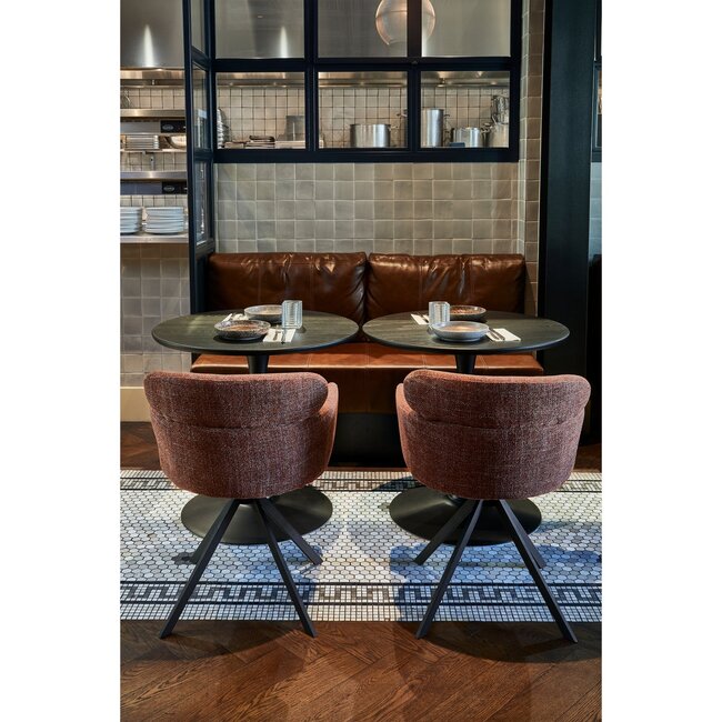 Woood Tablo eettafel rond vingerlas o80cm blacknight [fsc]