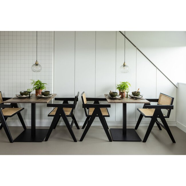 Woood Tablo eettafel vierkant vingerlas 80x80cm cashmere brown [fsc]